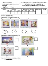 Đề kiểm tra giữa kì I môn Tiếng Anh Lớp 4 - Năm học 2021-2022 - Đề 1